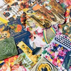 ビンテージ　ジャンクジャーナル　花コラージュ　素材