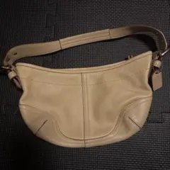 coach トートバッグ　ベージュ　レザー