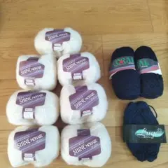 モヘア入り　毛糸　ホワイト