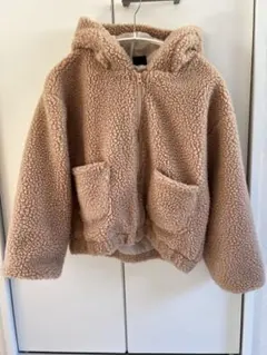 ベージュ フード付き パーカー 140cm