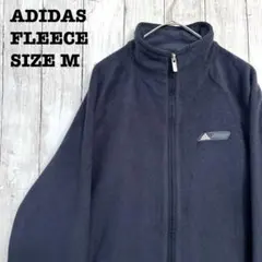 メンズ古着ADIDASアディダス　ジップアップフリースジャケット　日本Mネイビー