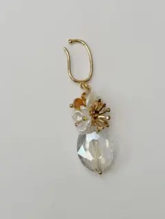 ハンドメイド クリスタルイヤーカフ