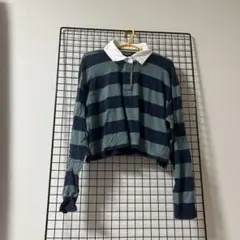 Hollister クロップド長袖ポロシャツ