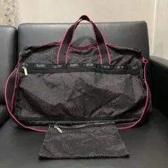 美品　レスポートサック　ボストンバッグ　黒レース