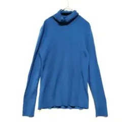 GU　 ジーユー セーター ニット タートルネック リブ編み L ブルー 青