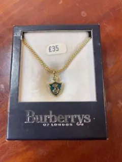 美品 Burberry バーバリー ロゴ シールド ネックレス ゴールド - メルカリ