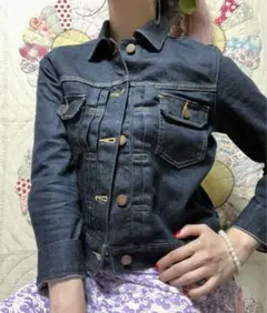 美品無印mujiデニムジャケットGジャンアメカジオーガニックコットン2nd