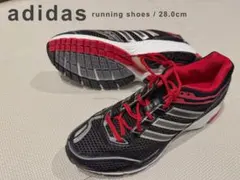 【未使用品】adidasメッシュ素材ランニングシューズ/28cm/黒赤のサムネイル