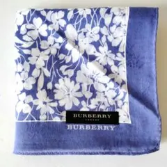 BURBERRY 　バーバリー　ハンカチ　ブルー　花柄