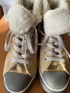 ALL STAR ファー付きハイカットスニーカー ベージュ