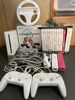 【中古】wii本体+ソフト12本+その他付属品