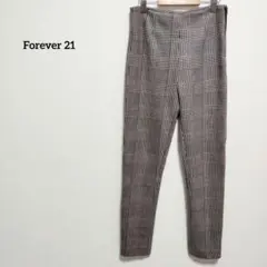 Forever 21 グレンチェック テーパードパンツ 千鳥格子 ストレッチ