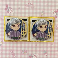 【宇髄天元】鬼滅の刃 おこしバス 宇髄天元 缶バッジ 2個セット