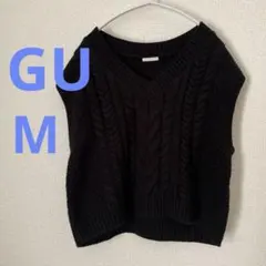 GU ジーユー　ニットベスト　Mサイズ　ブラック　トップス　レディース