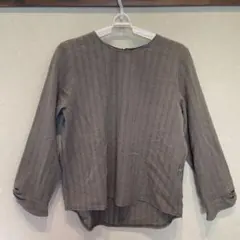 GLOBAL WORK ブラウンストライプ長袖トップス　タグ付き