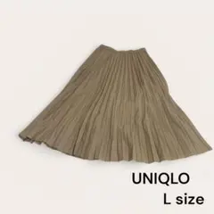 UNIQLO ユニクロ ベージュ プリーツスカート 着回し 春 L オシャレ