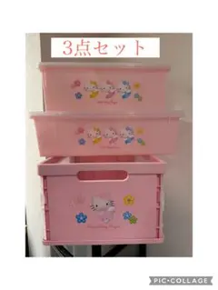 キティ 3段収納ラック サンリオ 棚 収納ケース ピンク キャスター付きワゴン キティ 3段収納ラック サンリオ 棚 収納ケース ピンク キャスター付き