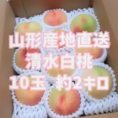 山形産地直送 ご家庭用『清水白桃』小玉10玉 約2キロ 除草剤不使用のサムネイル