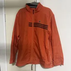 adidas オレンジ ナイロンジャケット L
