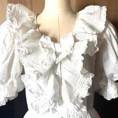 レア1980年代PINK HOUSE(SHOW金子功)豪華ドレス綿100% 白