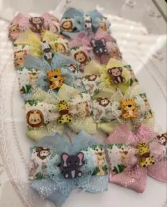 【619】トリミングチョーカー＊アニマルリボン＊10本