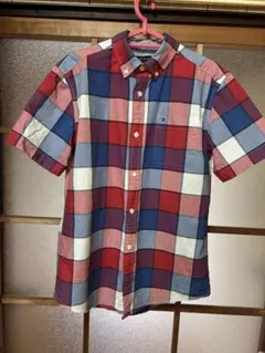 【訳あり】TOMMY HILFIGER チェック柄 半袖シャツ Mサイズのサムネイル