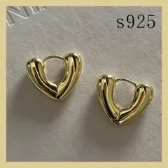 フープピアス ハート s925 ゴールド レディース かわいい トレンド