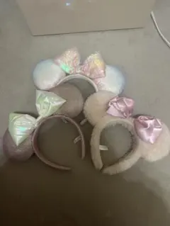 ミッキー型リボン付きカチューシャ3個セット