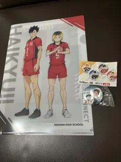 ハイキュー!! 烏野&音駒高校 クリアファイル 赤葦京治 缶バッジ