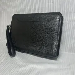 美品 DAKS レザーセカンドバッグ チェック