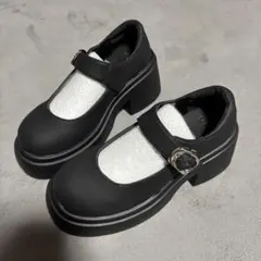 グレイル　ストラップ付き厚底ローファー　ブラック