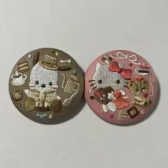 サンリオキャラクターズ 刺繍缶バッチ3 キティ　ポチャッコ