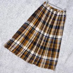 6286 スピックアンドスパン ロング プリーツスカート Ｓブラウン チェック柄のサムネイル