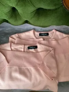 クイーンズコート　ピンク色ニットのアンサンブル　サイズ2