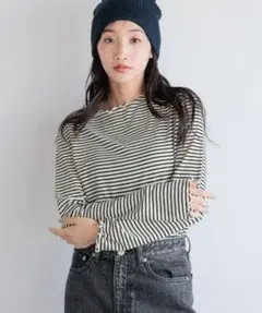 ローリーズファーム　ボーダーテレコロングスリーブ