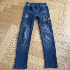 刺繍入りダークブルースキニーパンツ