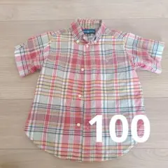 ラルフローレン シャツ 100 赤 夏 半袖