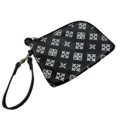 美品 russet ラシット モノクロ ブラック ホワイト ストラップ付きポーチ