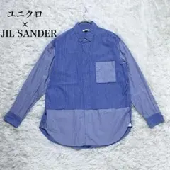 ユニクロ ＋J シャツ 綿100% ブルー ストライプ シャツ Mサイズ