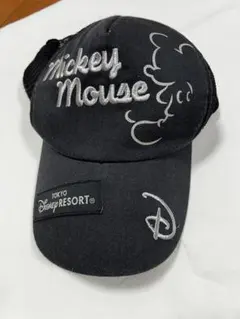 ミッキーマウス メッシュキャップ ブラック 東京ディズニーリゾート 黒 浅め