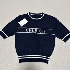 LIP SERVICE ネイビー 半袖ニット