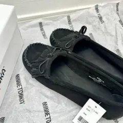新品未使用　ミネトンカ　モカシン　キルティ　ブラック　23.0㎝