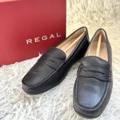 ✨未使用級箱付き　リーガル　コインローファー モカシン レザー シボ 黒22