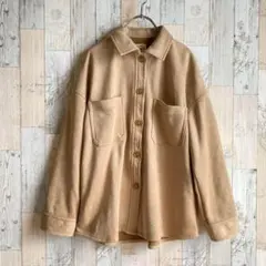 美品　しまむら　レディースジャケット　スエード風　ベージュ　オーバーサイズ　M