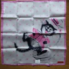 ブルーミングネコ柄ハンカチ