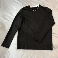COMME CA ISM ブラック Vネック