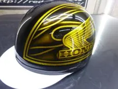 カスタムペイントヘルメット半キャップ 旧車 族車 火の玉 バリオス