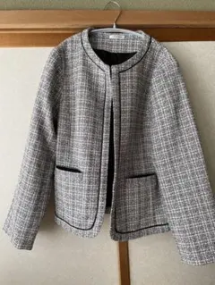 ノーカラーツイードジャケット オケージョン