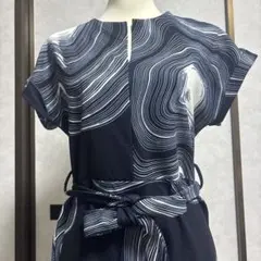 希少✦Momoniモモニ シルクバイカラーノースリーブシャツワンピース 