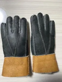 モノノ様専用　 レザー 調ファー付き手袋 黒と茶色